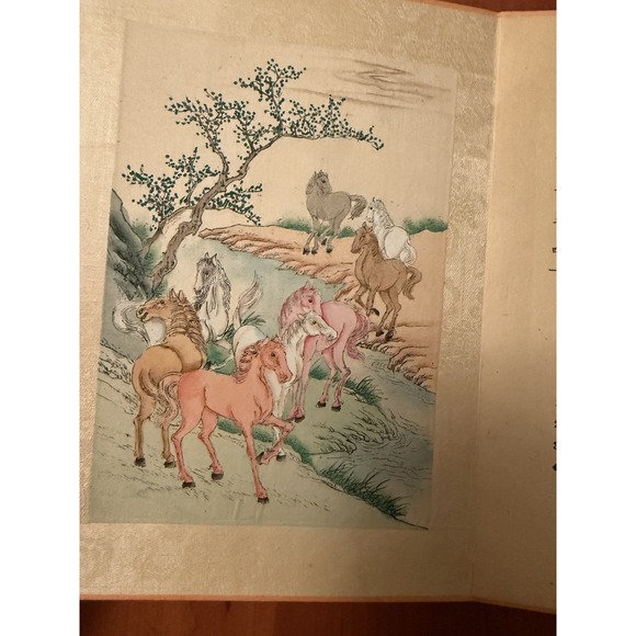 Chinese Antique The Eight Noble Steeds Complete Pictures Hard Cover Book - Picture 1 of 6
